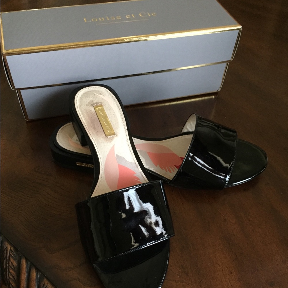 Louise art Cie black patent leather sandals